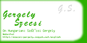 gergely szecsi business card